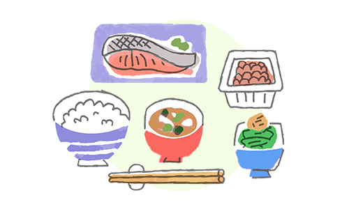 イラスト：昼食。